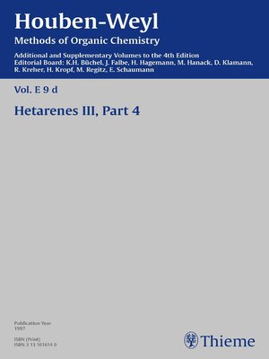 cover image of Houben-Weyl Methods of Organic Chemistry Volume E 9d Supplement